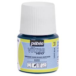 Pebeo Vitrea 160 Glass Paint - Light Blue, Glossy, 45 ml bottle