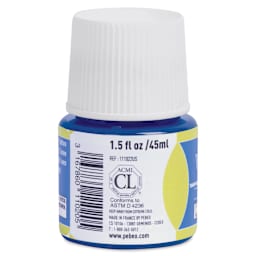 Pebeo Vitrea 160 Glass Paint - Cyan, Glossy, 45 ml bottle (side)
