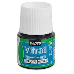 Pebeo Vitrail Paint - Cyan Blue, 45 ml bottle