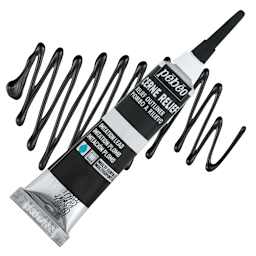 Pebeo Vitrail Paint Outliner - Imitation Lead Outliner, 20 ml tube and swatch