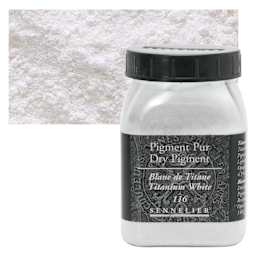 Sennelier Dry Pigment - Titanium White, 140 g jar and swatch
