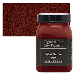 Sennelier Dry Pigment - Caput Mortum, 170 g jar and swatch