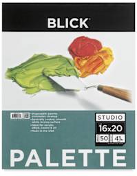 Disposable Palette Paper Pad, 50 Sheets, 16" x 20". Front of pad.