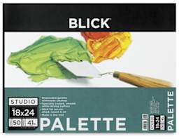 Disposable Palette Paper Pad, 50 Sheets, 18" x 24". Front of pad.