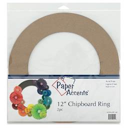 Paper Accents Chipboard Wreath Rings - Front of package of 12" Rings