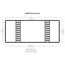 ArtBin Essentials Brush Box (illustrated graphic with corresponding measurements)