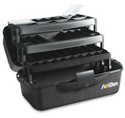 ArtBin Essentials Box - XL Art/Craft Box, Three Trays (open to show layout of inside)