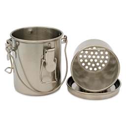 Art Alternatives Stainless Steel Brush Washer - 8 oz washer with trap and lid