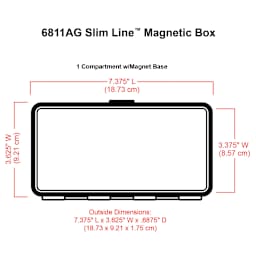 ArtBin Slim Line Magnetic Blade Storage Box (illustration with corresponding dimensions)