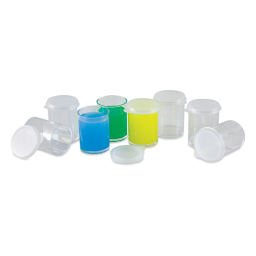 Blick Plastic Storage Cups - 0.4 oz, Pkg of 12 (shown with paint)