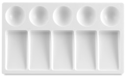 Richeson Plastic Palette Tray - Medium Tray with 5 Slanted Wells and 5 Round Wells
