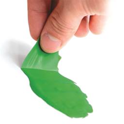New Wave Easy Lift Palette - Closeup of fingers peeling Green paint off palette