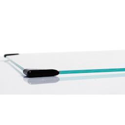 New Wave Posh Glass Tabletop Palette, Clear - 6.75" x 8.4", corner