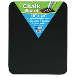 Flipside Frameless Chalkboard - Front view of 18" x 24" board with label
