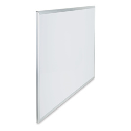 U Brands Silver Frame Magnetic White Board - Angled view of 23" x 35" board