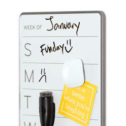 U Brands Frameless Dry Erase Weekly Board - Closeup of Board with notes