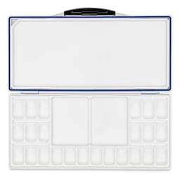Alvin Heritage Artist 24-Well Paint Palette (open, top-view)