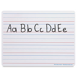 Flipside Dry Erase Learning Mats - Pkg of 12 Ruled Boards, 9" x 12" (front of board with letters)