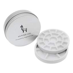 Etchr Lab Travel Mini Porcelain Palette, 19 Wells, open and closed