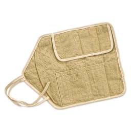 Etchr Roll-Up Brush Pouch - Khaki, closed