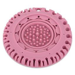 Paint Puck CollapsiBowl Portable Brush Cleaner - Pink, contracted in portable mode