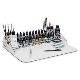 Vallejo Tabletop Module Paint Station - Medium, 13.40" x 8.75" holding paints and brushes (not included)