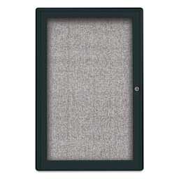 UVP Radius Enclosed Bulletin Tackboard - Black, 24" x 36", 1 Door