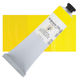 Shiva Signature Artist Oil Color - Cadmium Yellow Light, 5 oz Tube and swatch