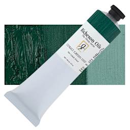 Shiva Signature Artist Oil Color - Cobalt Green Deep, 150 ml Tube and swatch