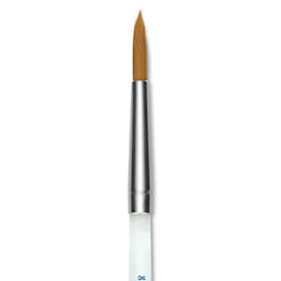 Mayco Reflections Gold Taklon Brushen - Round, Short Handle, Size 8, close-up