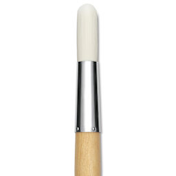 Silver Brush Silver Jumbo Stiff White Synthetic Brush - Round, Mid-Handle, Size 40, close-up