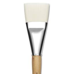 Silver Brush Silver Jumbo Stiff White Synthetic Brush - Flat, Mid-Handle, Size 50, close-up