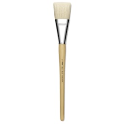 Silver Brush Silver Jumbo White Hog Bristle Brush - Chisel, Extra Long Handle, Size 2"