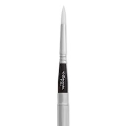 Escoda Perla Toray White Synthetic Travel Brush - Series 1438 Round, Size 8, Short Handle