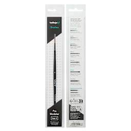 Vallejo Natural Pro Modeler Brush - Round, Size 2, front and back of packaging