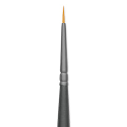 Vallejo Synthetic Golden Toray Hobby Brush - Detail Round, Size 2/0, close up