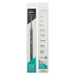 Vallejo Synthetic Golden Toray Hobby Brush - Precision Round, Size 2/0, front and back of packaging