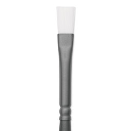 Vallejo White Synthetic Weathering Brush - Flat, Medium Size 6, close up