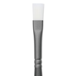 Vallejo White Synthetic Weathering Brush - Flat, Large Size 8, close up