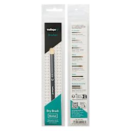 Vallejo Natural White Goat Hair Dry Brush - Medium, front and back of packaging