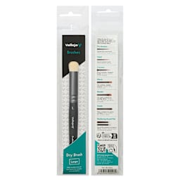 Vallejo Natural White Goat Hair Dry Brush - Large, front and back of packaging