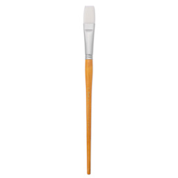 Utrecht Series 300 White Taklon Brush - Flat, Size 12, Long Handle