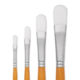 Utrecht Series 300 White Taklon Brushes - Filberts, Set of 4