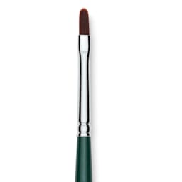 Silver Brush Ruby Satin Synthetic Brush - Filbert, Size 2, Short Handle, close-up