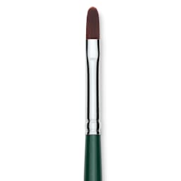 Silver Brush Ruby Satin Synthetic Brush - Filbert, Size 6, Short Handle, close-up