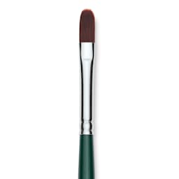 Silver Brush Ruby Satin Synthetic Brush - Filbert, Size 8, Short Handle, close-up