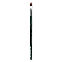 Silver Brush Ruby Satin Synthetic Brush - Filbert Comb, Size 1/4", Short Handle