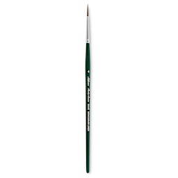 Silver Brush Ruby Satin Synthetic Brush - Monogram Liner, Size 4, Short Handle full length