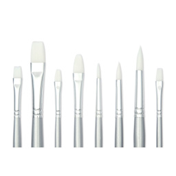Liquitex Basics Synthetic Brushes - Class Pack of 96, close-up of shapes