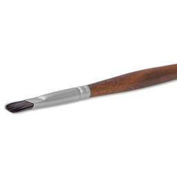 Raphaël Textura Brush - D-Brush, Size 4, Long Handle front view of flat side